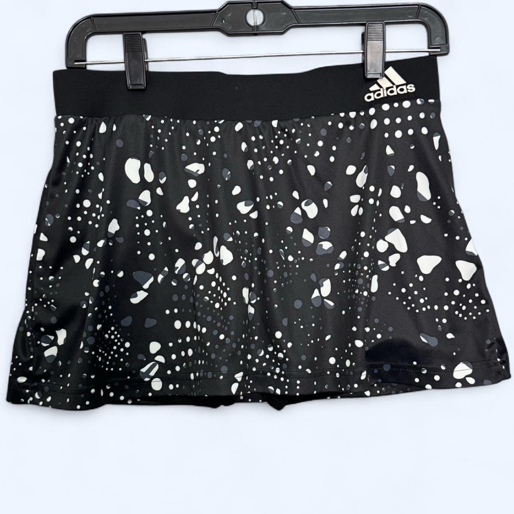 Adidas Climalite‎ Skort Sz Small Black White Speckle Golf Tennis Athletic Sporty